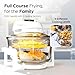 Granitestone 16Qt Large Glass Air Fryer Non Toxic – Family Sized Airfyrer Cooker with 3 Cooking Sections, Stainless Steel Racks, for French Fries, Chicken, No Preheat, Self Cleaning, Dishwasher Safe
