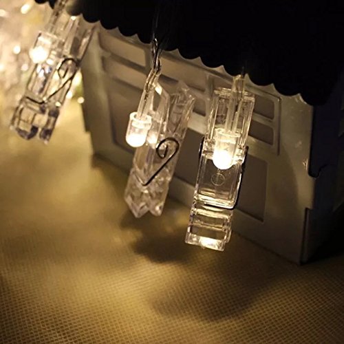 Warmoor 20 Led Photo Clips String Lights, 5M 16Ft Fairy Starry Lights Wall Decoration Light For Hanging Photos Paintings Pictures Cards Memos, Battery Powered, Warm White #TOP4