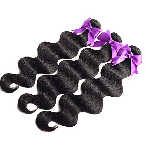 Beaudiva Hair Brazilian Virgin Hair 3 Bundles Body Wave Hair 100% Unprocessed Brazilian Human Hair For Black Women(14 16 18inch, 3 Bundles)