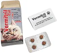 Anti Pulgas, Vermes, Carrapatos e Sarnas Para Gatos - 4 comprimidos Vermitril Cats