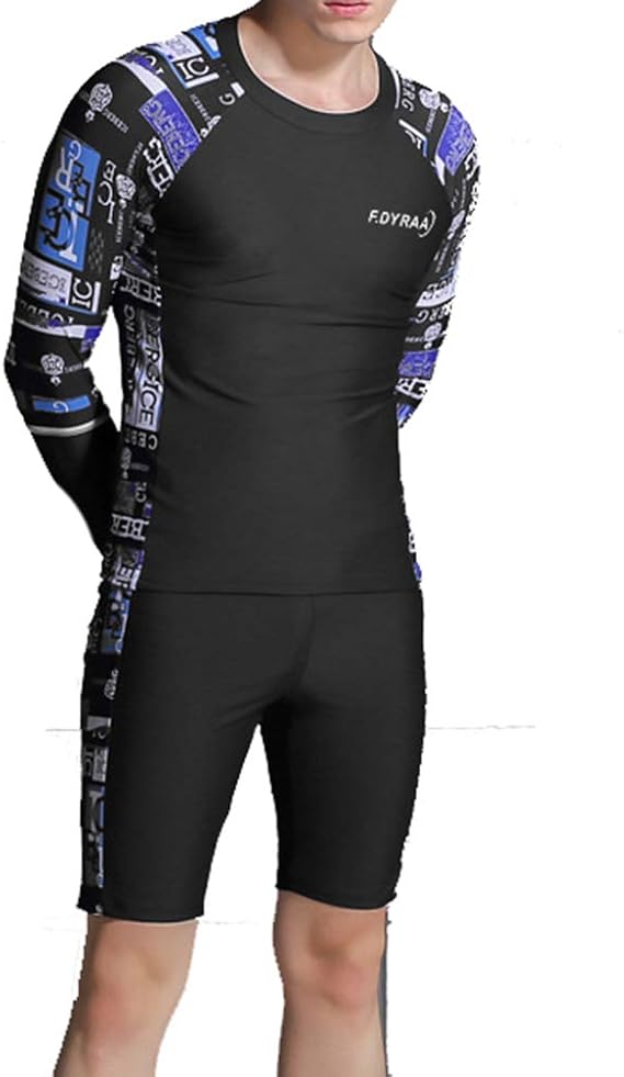 Amazon Co Jp 水着 メンズ 上下セット 長袖 セパレーツ スイムウェア スイミング 肌守り 紫外線カット 体型カバー 着痩せ セパレート 競泳水着 練習用 潜水服 めくれ防止 半袖フィットネス 水泳 ファッション