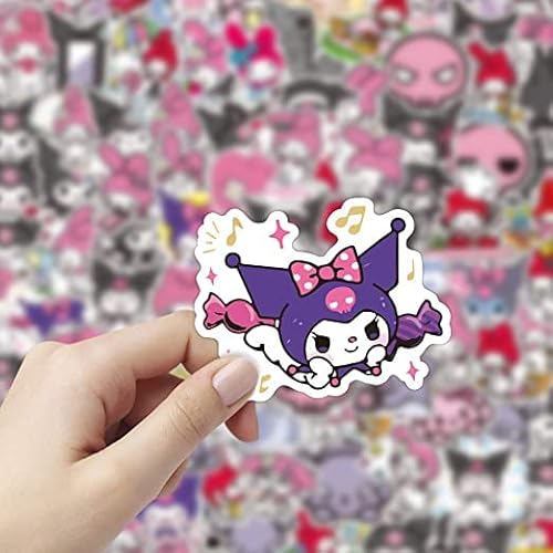 100PCS Kuromi Melody Stickers for Laptop Water Bottle Luggage Snowboard Bicycle Skateboard Decal for Kids Teens Adult Stickers - Image 4
