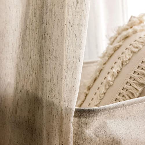 Rideaux transparents beige aspect lin pour filtrer la lumière