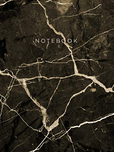 Notebook: Black marble notebook college ruled - 8.25 x 11 large composition diary - 100 pages - Lined