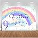 Mocsicka On Cloud 9 Birthday Backdrop On Cloud 9 Birthday Decoration for Girls Cute Rainbow Cloud 9th Girl Birthday Background Party Cake Table Decoration Banner (7x5ft)
