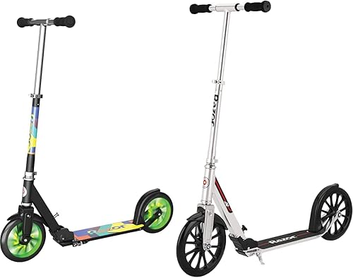 Razor Patinete A5 Lux Kick Ruedas grandes de 8 pulgadas, manubrio plegable, ajustable, ligero, para ciclistas de hasta 220 libras