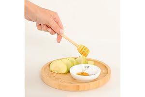Rosh Hashanah Seder Plate with Vibrant Ceramic Honey Dipper