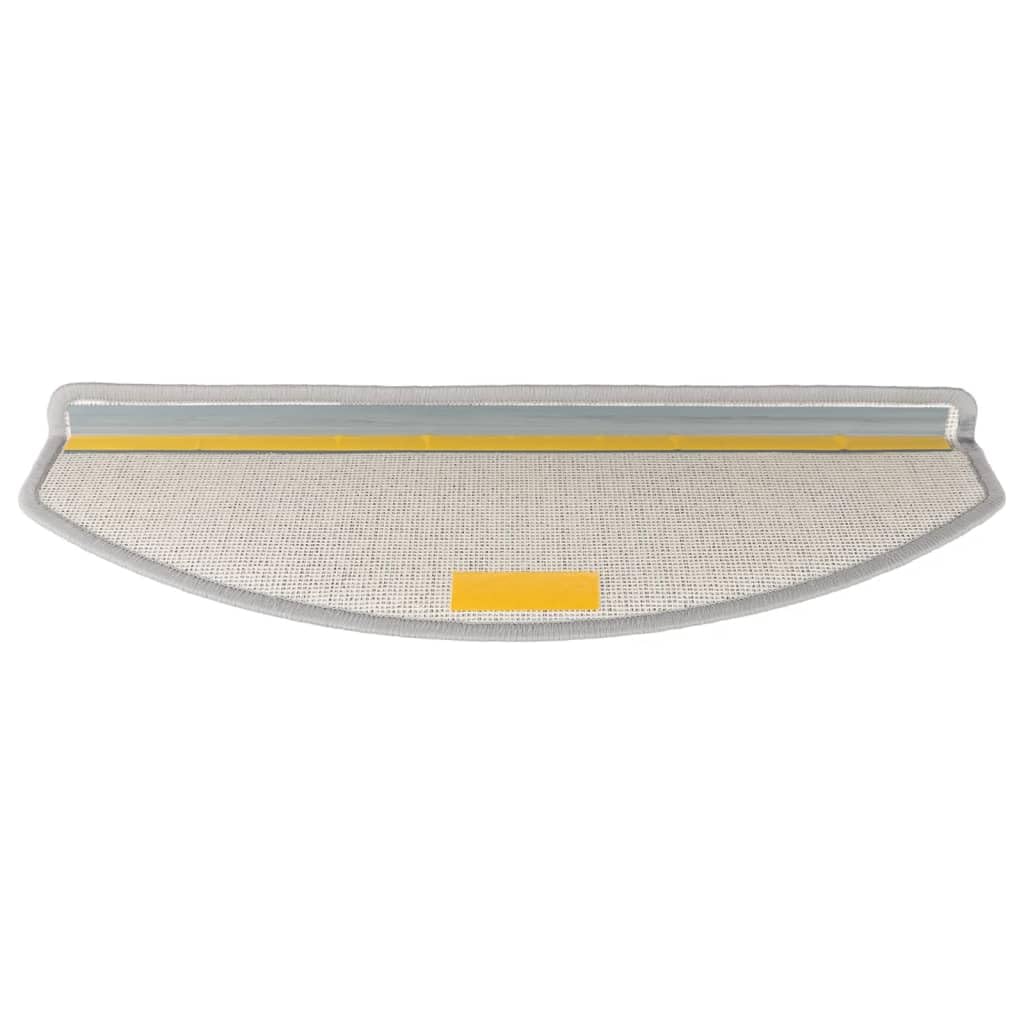Stufenmatten 10 Stück 65x24x4 cm Hellgrau Halbrund Groß Treppenstufen Matten, Teppich Innen für Treppen, rutschfest Stufenmatten Treppenteppich