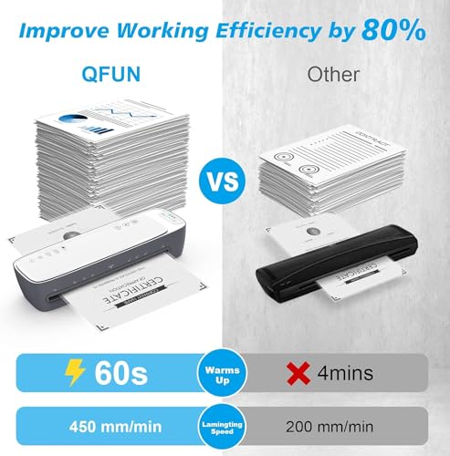 Laminator Machine and Sheets 13-Inch, Laminating Machine 11x17 Cold Thermal Laminator, 9 in 1 Lamination Machine 60s Warm-Up No Jam, Laminate Machine for Home/School/Office use image 8