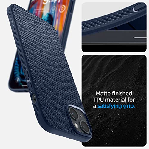 Image of Spigen Liquid Air Designed for iPhone 14 Case (2022) [Military-Grade Protection] - Navy Blue