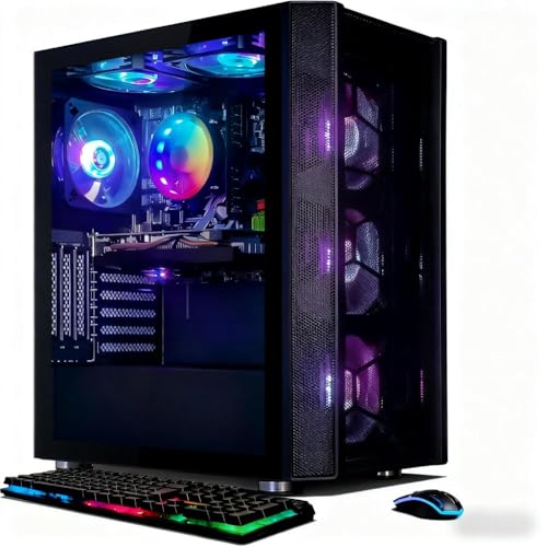 STGAubron Gaming PC Desktop Computer, Intel Core i7 up to 3.9G, GeForce RTX 3060 12G, 32GB RAM, 1TB SSD, WiFi, BT 5.0, RGB Fan x6, Windows 11 Home
