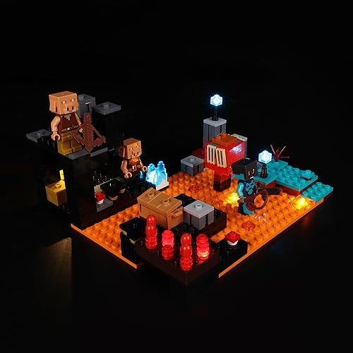 Miniatura 7 de Kyglaring Kit de iluminación LED para Lego Minecraft The Nether Bastion Set 21185 (sin modelo)  Juego de luces compatible con juguete de acción de