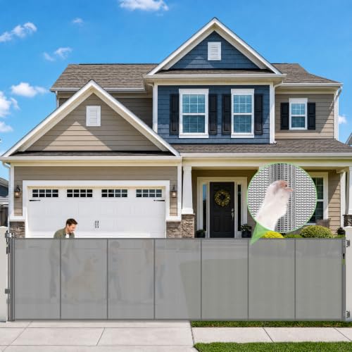 Reinforced 42" Tall 195" Extra Wide Retractable Fence Outdoor/Indoor, Gray