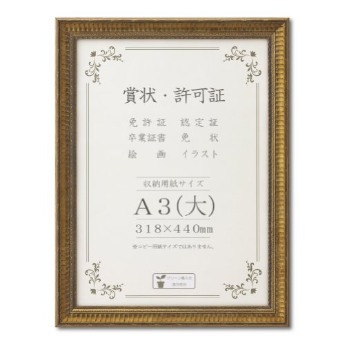 大仙 額縁 賞状額 J353 A3大 ゴールド J353C3400