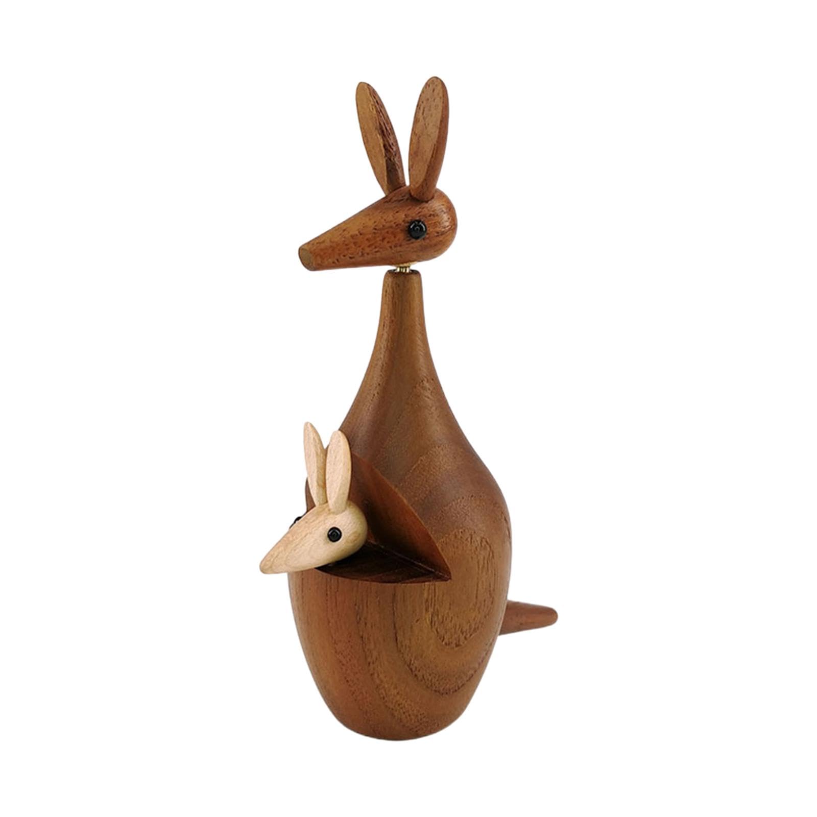 Statue Tierfigur Holz Skulptur Kreative Dekoration Kunst Handwerksfigur als Geschenk für Wohnzimmer Schreibtisch Bücherregal Kinderzimmer