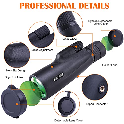 10-30x50 Monokular Teleskop für Erwachsene, Wasserdichtes HD Monokular Zielfernrohr mit Smartphone zur Vogelbeobachtung… – Bild 3