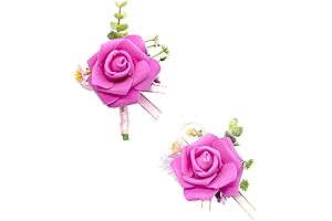 Hot Pink Corsage and Boutonniere Set: A Vision of Floral Elegance for Your Special Occasions