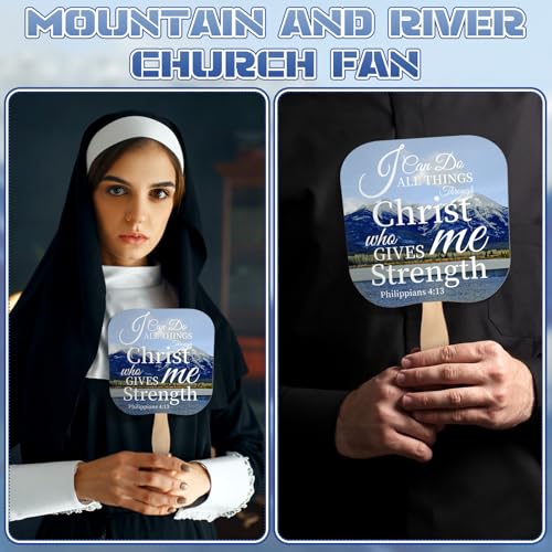 Image of Sherr 50 Pcs Christian Fans Bulk Religious Church Bible Verse Scripture Handheld Fans the Lord's Prayer Parlor Church Favors