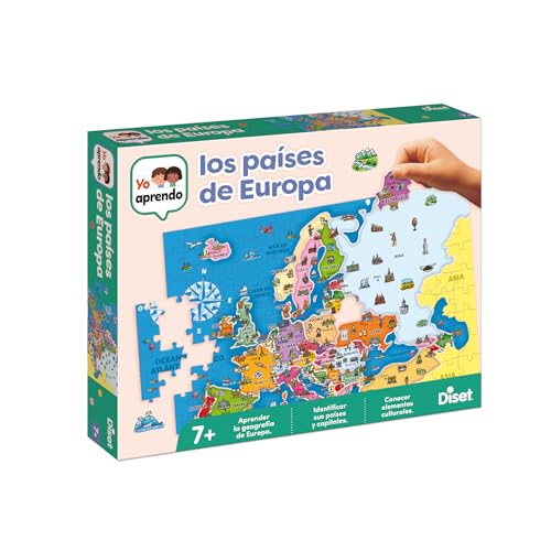 Diset, Países de Europa, Puzle Educativo para Aprender la geografía Europea a Partir de 7 años, Multicolor ⭐