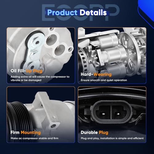 Image of ECCPP AC Compressor Direct Fit for Suzuki Verona L6 2.5L 2004-2006 | for Chevrolet Epica L6 2.5L 2004-2006, 2009 97292,98292 Fast Cooling AC Compressor with Clutch Low Vibration Fuel Efficient