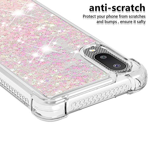 Transparent Liquid Case für Galaxy A02 Silver, Gel Silicone Phone Case Glitter Floating Liquid Cover Ultra Slim Bumper Case Sparkly Back Case Resistant Hard Compatible with Samsung Galaxy A02/M02