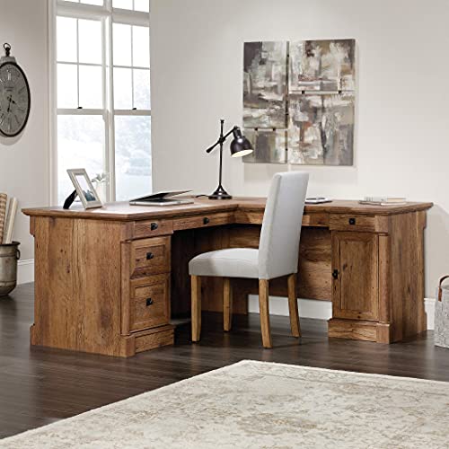 Sauder Palladia L-Shaped Desk, Vintage Oak Finish #TOP4