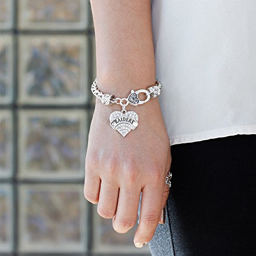 Inspired Silver - Silver Pave Heart Charm Bracelet with Cubic Zirconia Jewelry3