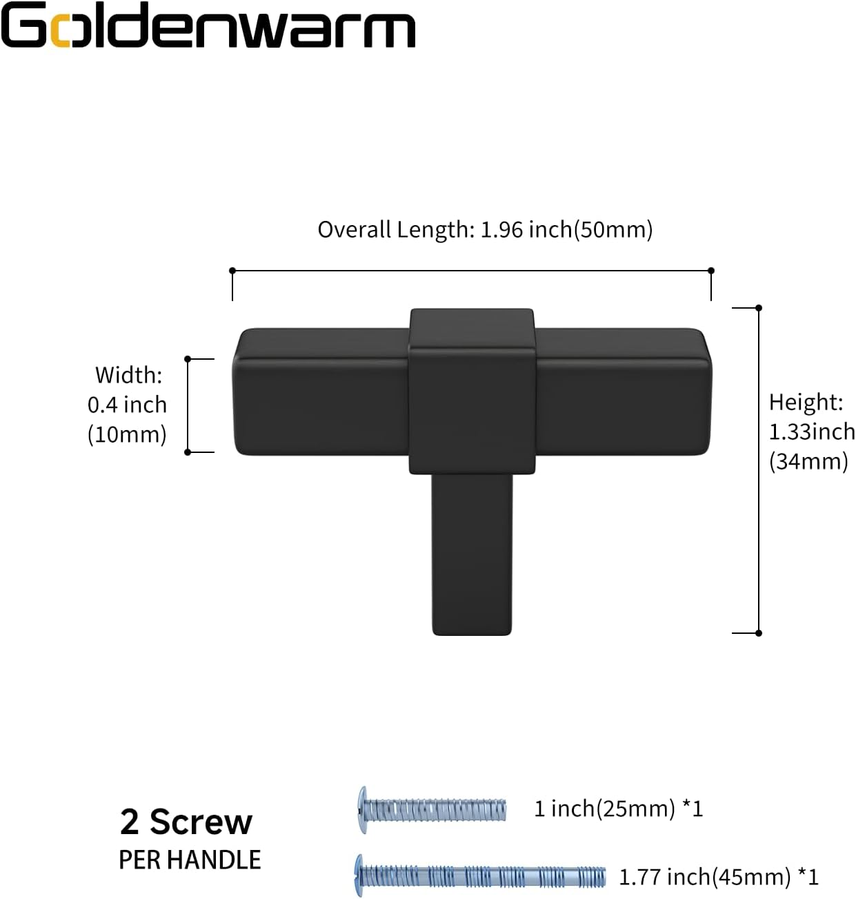 Goldenwarm 18 Pack Black Cabinet Knobs Kitchen Cabinet Knobs Matte Black Drawer Knobs Black Knobs for Cabinets, Zinc Alloy, Single Hole Knob