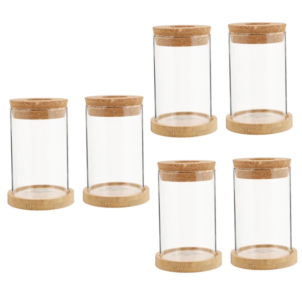 TOPBATHY 3 Ensembles Bouteille Éco Terrarium Végétal Propagé Vases pour Centres De Table Terre Cuite Décoration De La Maison Tuyau Bureau De Pots De Fleurs en Bois Transparent 2 Pièces * 3