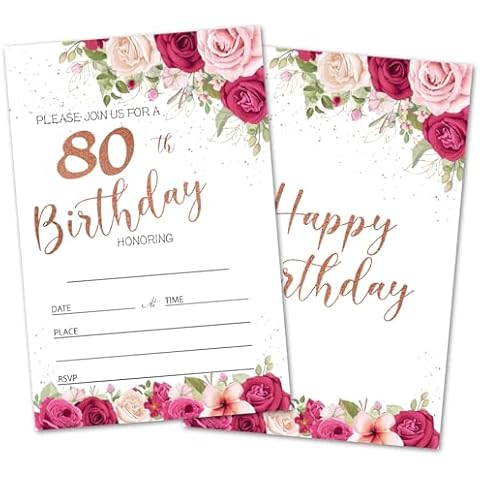 oayGnay 80th Birthday Invitations Cover