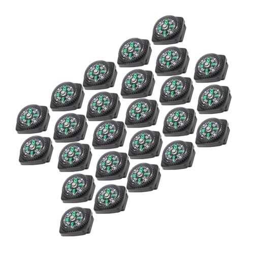 25 piezas brújula pulsera supervivencia negra plástico miniatura 2