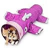 Pet Craft Supply Magic Mewnicorn Multi Cat Tunnel Boredom Relief Toys with Crinkle Feather String for Dogs, Cats…