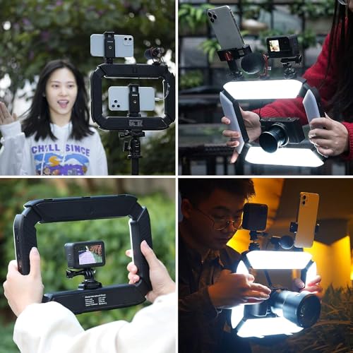 Smartphone Video Rig PICTRON U200 Handheld LED Ring Light Selfie Light Phone Video Stabilizer for Camera, Smartphone, Action Camera, YouTube, Setup, Filmmaking, Makeup, Vlogging by PICTRON - Image 6