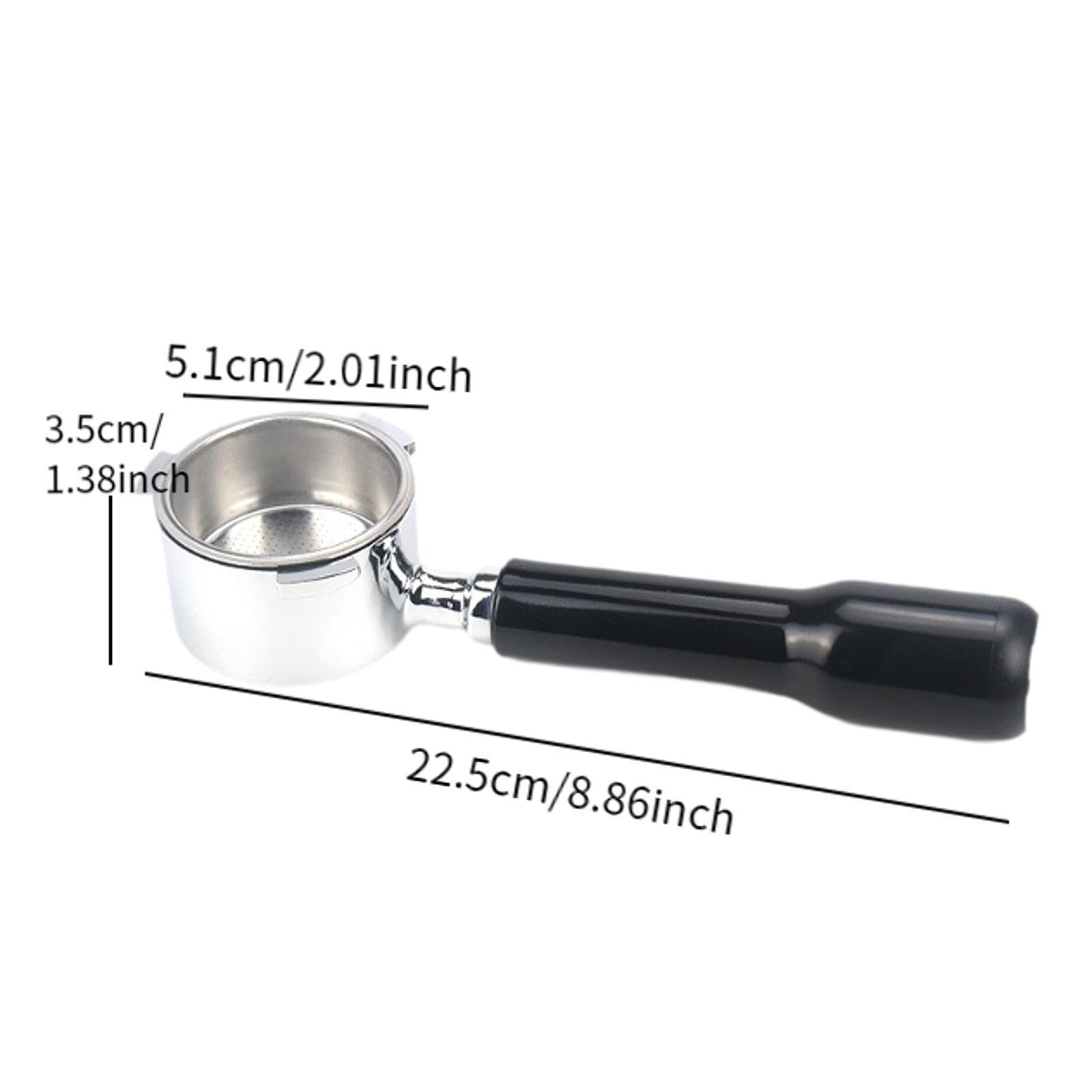 Gralara Kit de Portafiltro Bottomless de 51mm con Tamper de Acero Inoxidable Y Distribuidor de Café con Mango de Madera Maciza para Máquinas de Café