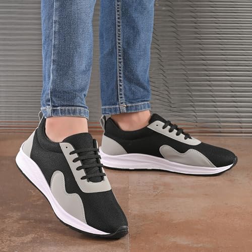 Image of Centrino Platform Sneakers for Men | Casual Shoes for Man Stylish | Chunky Sole Lace-Up Canvas Walking Shoes | Cushioned Insole | Lightweight Breathable Comfortable | Anti-Skid Sole | Mens Shoes New (6820)