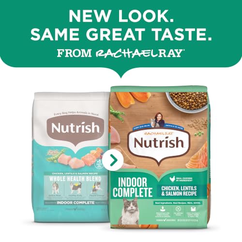 Nutrish Indoor Complete Dry Cat Food, 6 lb. Bag (Rachael Ray) | Chicken, Lentils & Salmon Recipe, Crafted for Adult Indoor Cats, Veterinarian Reviewed Formula - Image 3
