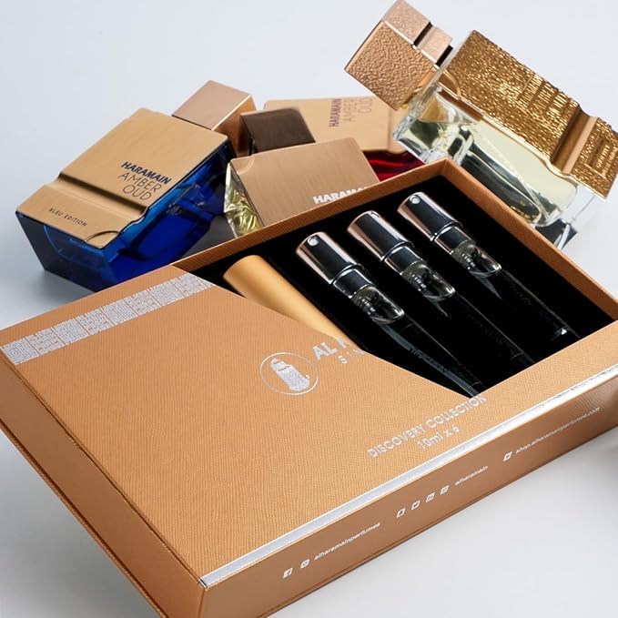 Discovery Collection - Amber Oud by Al Haramain for Unisex Adult - 6 Pc Mini Gift Set 0.33oz Amber Oud,Perfume Atomiser - Image 5