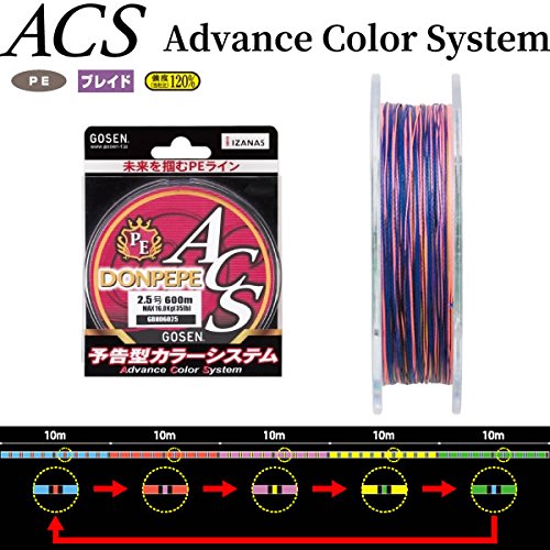 最安値 ゴーセン Gosen Peライン Pe ドンペペ Acs 600m 3号 18kg 40lb 5色分け Gbnの価格比較