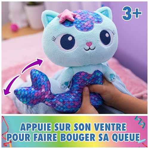 Gabby et la Maison Magique - Gabby Dollhouse - Peluche à Fonction Marine 25 Cm - Peluche Chat - Dessin Animé Jouet Maison De Poupée - Jouet Enfant 3 Ans Et +