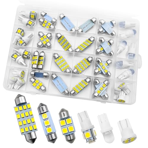 Kit 42 piezas luces LED interiores para auto blanco 6500K miniatura 1