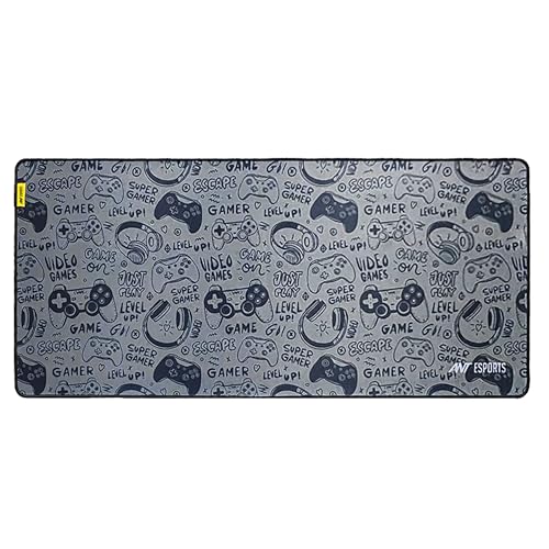 Image of Ant Esports Gamerz Paradise Theme Extended Mouse Pad - 900x400mm Large Waterproof Desk Mat, Non-Slip Rubber Base, Keyboard & Mouse Mat for Gaming Setup, Office & Home - Grey Multicolor Design