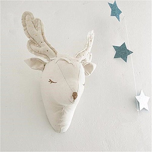 3d Blanc TêTe De Cerf DéCoration Murale Animaux TêTe Jouets Enfants Chambre D'Enfant Chambre à Coucher Tentures Illustrations BéBé Cadeaux