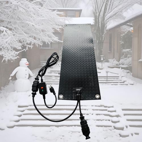 Tapis de fonte de neige chauffant, antidérapant pour escaliers et allées, vitesse de fusion de 5,1 cm/h, système de déneigement d'hiver de 38,1 x 60 m, 40 * 60in / 101,6 x 152,4 cm