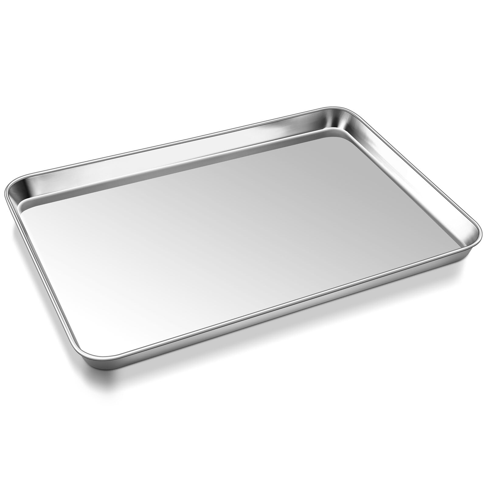 P&P CHEF 17.3 Inch Baking Cookie Sheet, Oven Pan Tray Stainless Steel Sheet Pan for Kitchen, Oven Bakeware for Multi Uses, Shiny Look & Dishwasher