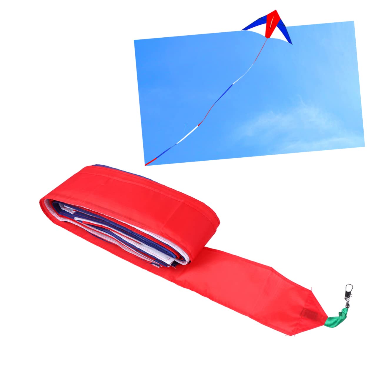 KOMBIUDA Streamer Kite Tail 30m Floating Turning Tail Rainbow Streamers for Kite Flying Random