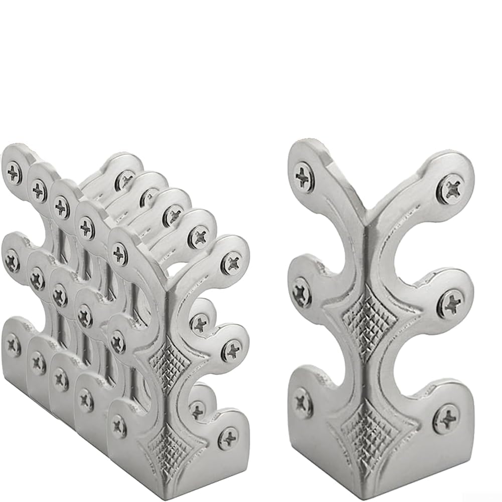 Vintage Solid Brass Corner Protectors - Decorative Skiffers for Skirting Boards, Ideal for Residential & Commercial Spaces (Silver)