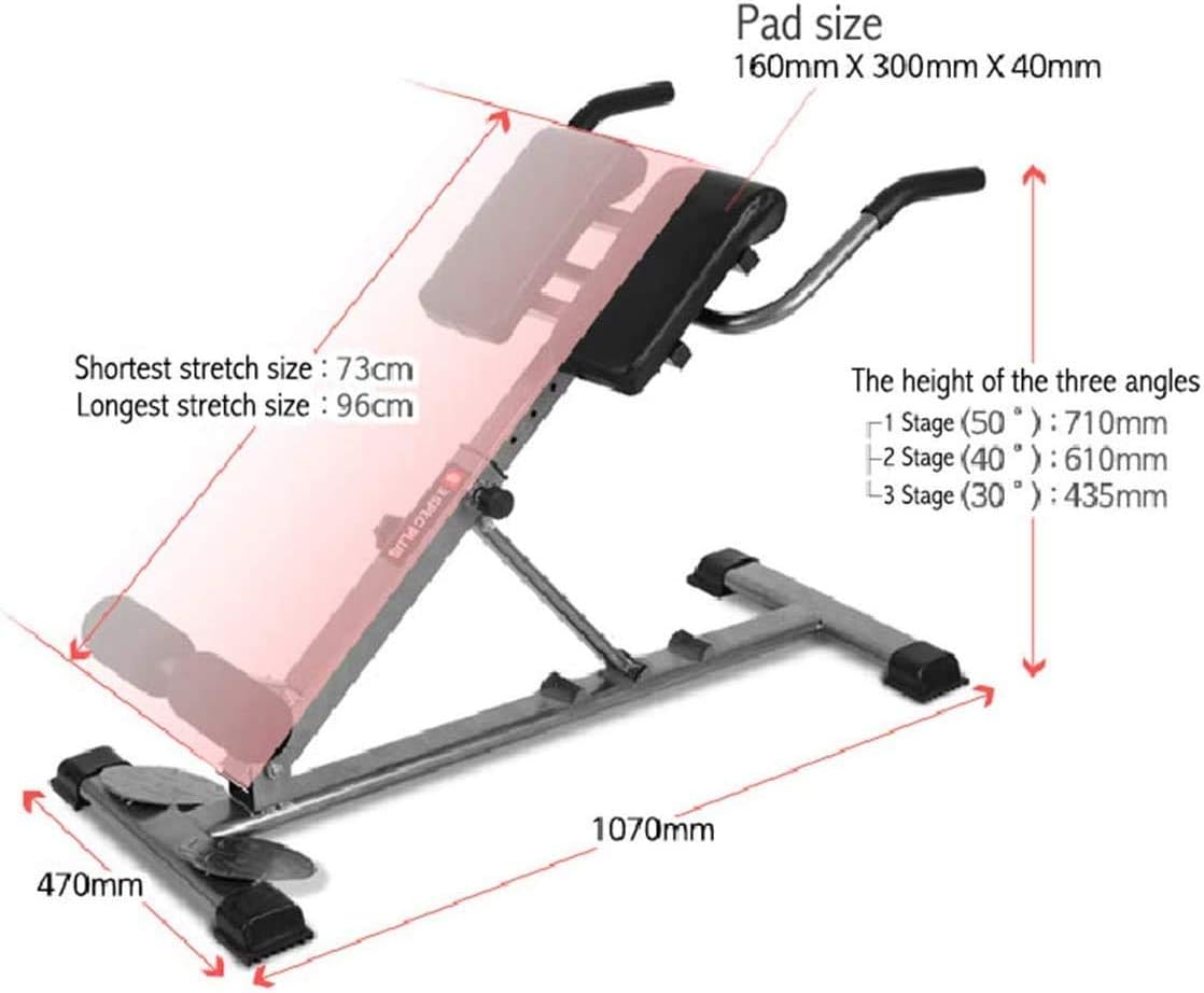 ComMax Roman Chair Back Hyperextension Bench-Foldable Back Extension Machine -30-40-50 Angle & Height Dual Adjustable Roman Chair Exercise Equipment for Home Gym