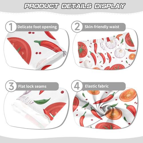 Vegetable Tomato Garlic Chili Pattern Girls Leggings Soft Stretch Workout Yoga Dance Pants for Kids Casual Tights3