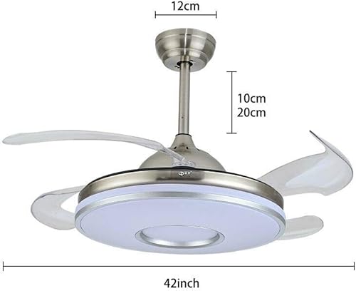 Miniatura 4 de CNCEST Lámpara de araña de techo retráctil moderna de 42 pulgadas con control remoto de 110-120 V, 3 cambios de color y 3 ajustes de velocidad