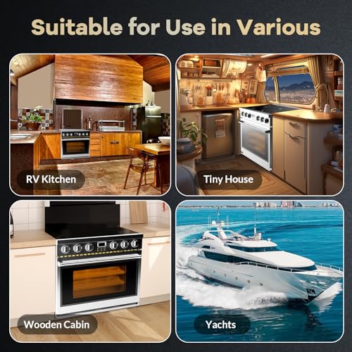 36" Professional Electric Range With Cooktop 5 Burners Dual Center Element With 7 Cooking Power Options, 6 Cu. Ft. Freestanding Convection Oven for Kitchen and Commercial, Sliver